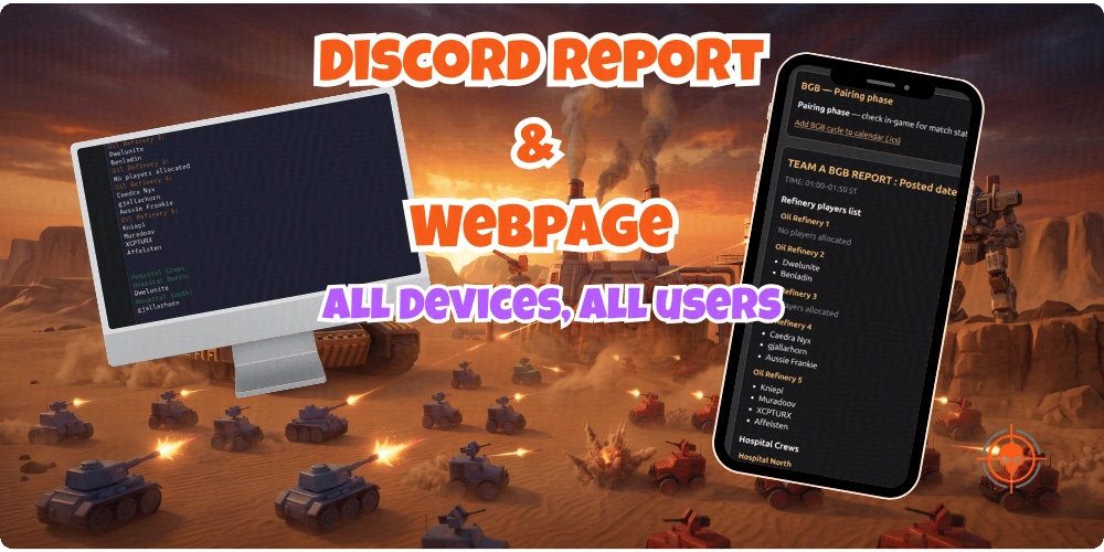 Black Gold Battlefield Discord bot for pcs and phones