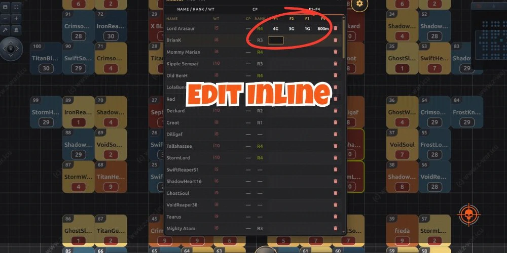 roster inline editing & updates