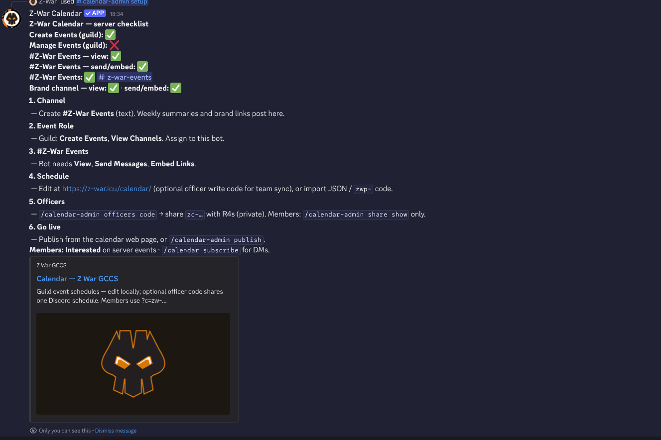 Dark War Survival Events Discord Bot setup