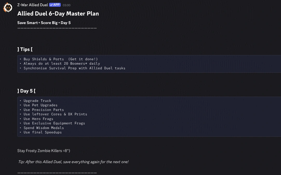 alliance duel discord app auto posting
