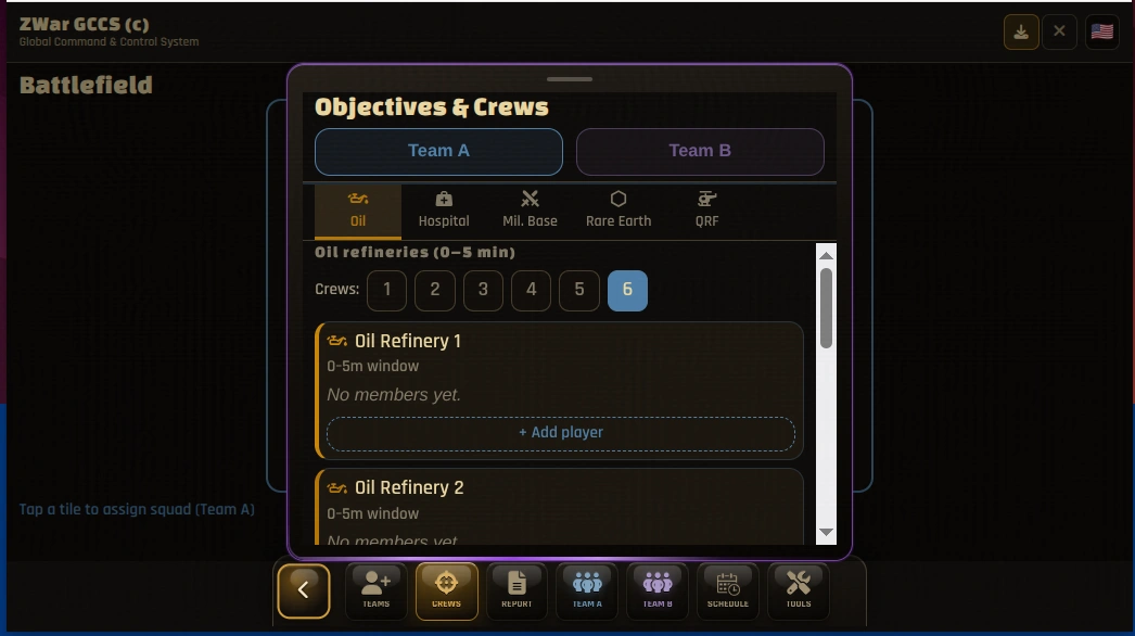 Black Gold Battlefield Objective planner