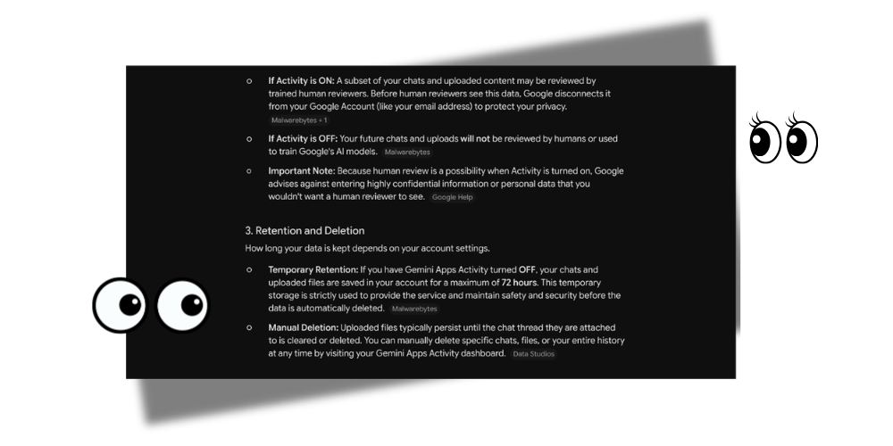 Gemini AI privacy settings