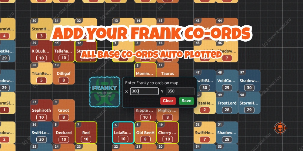 Franky coords locate alliance on world map
