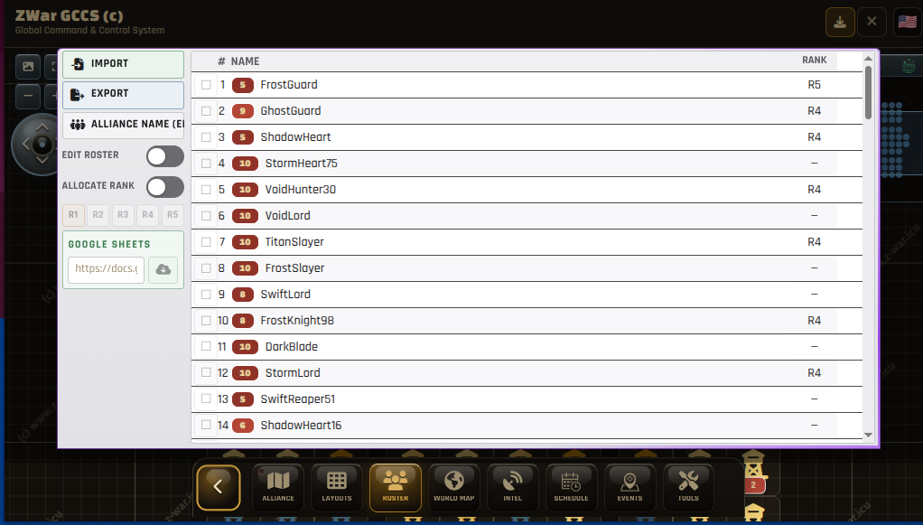 Alliance Roster import for Hive Manager